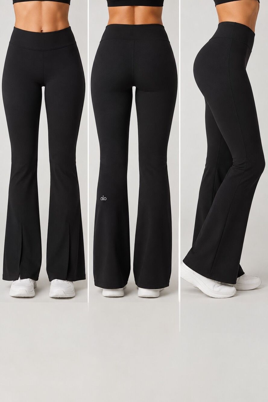 Alo Yoga Black High Waist Flare Leggings Size Unknown Y2K Pilates